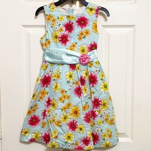 Rare Editions Robins Egg Blue Floral Dress